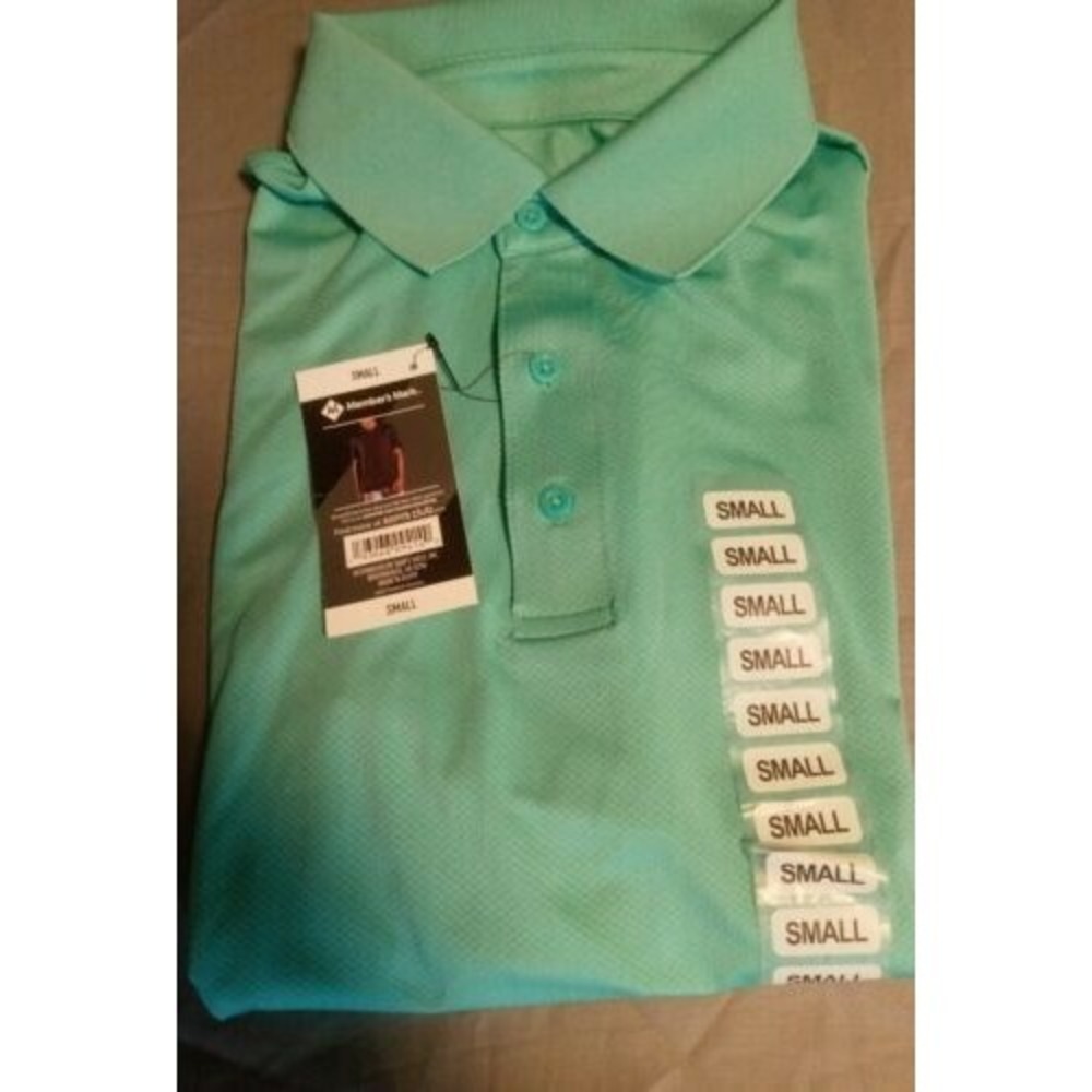 Member's Mark‎ Men's Jacquard UPF 50 Moisture Wicking Performance Polo Teal Sz S
